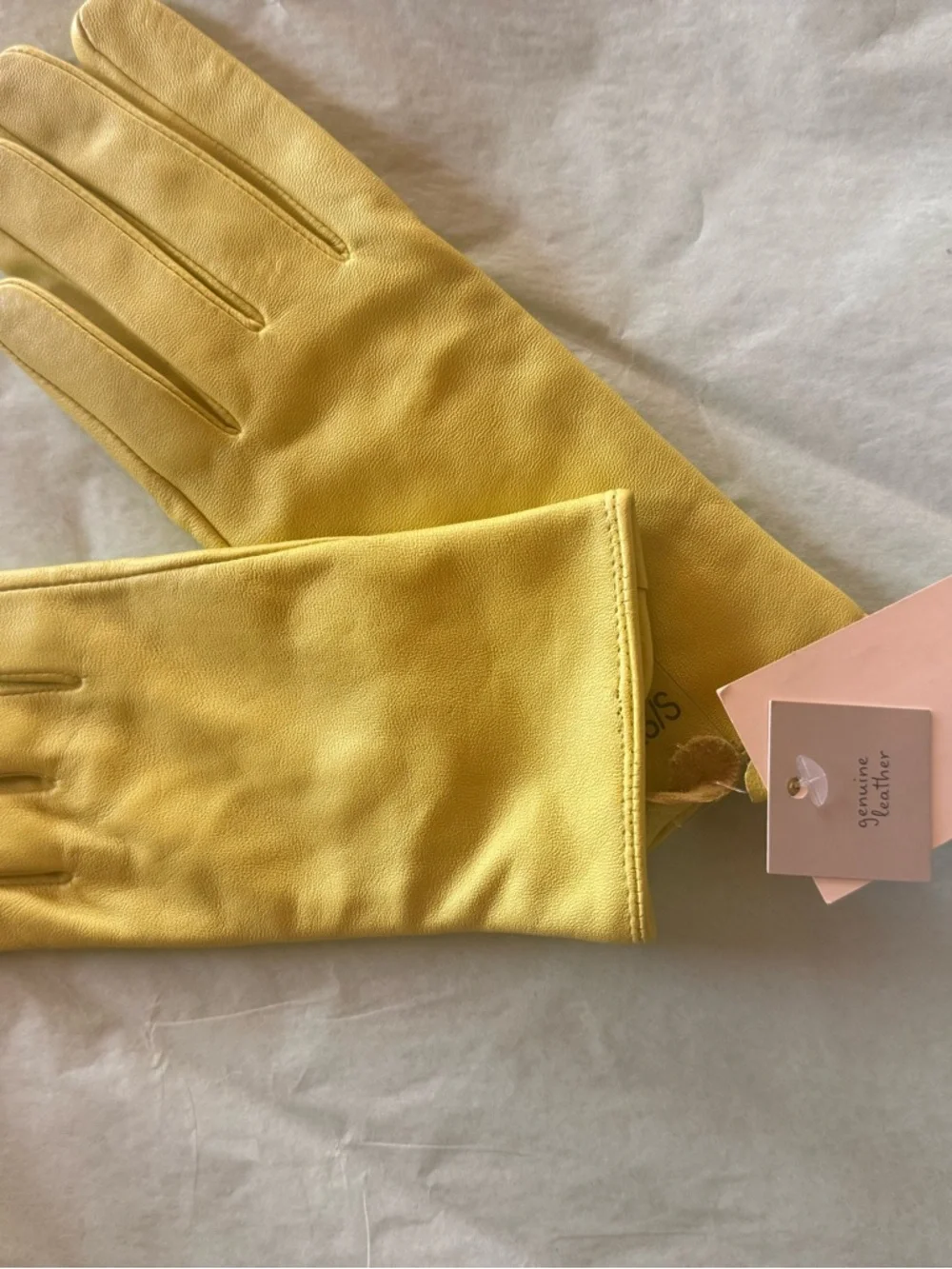 A New Day Women’s Leather Gloves in Chartreuse Green Size Small NWT